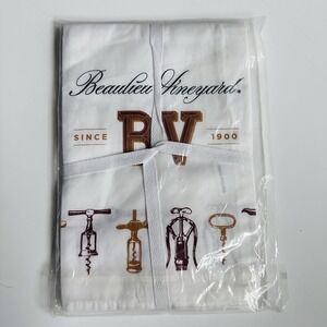 Beaulieu Vineyard Cotton Tea Towel Wine Club Exclusive Cork Screws New